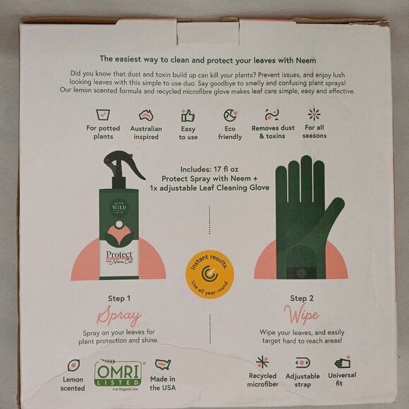 NEW “We The Wild” Plant Care Leaf Care Duo Neem Oil Spray & Leaf Cleaning Glove - Picture 2 of 7